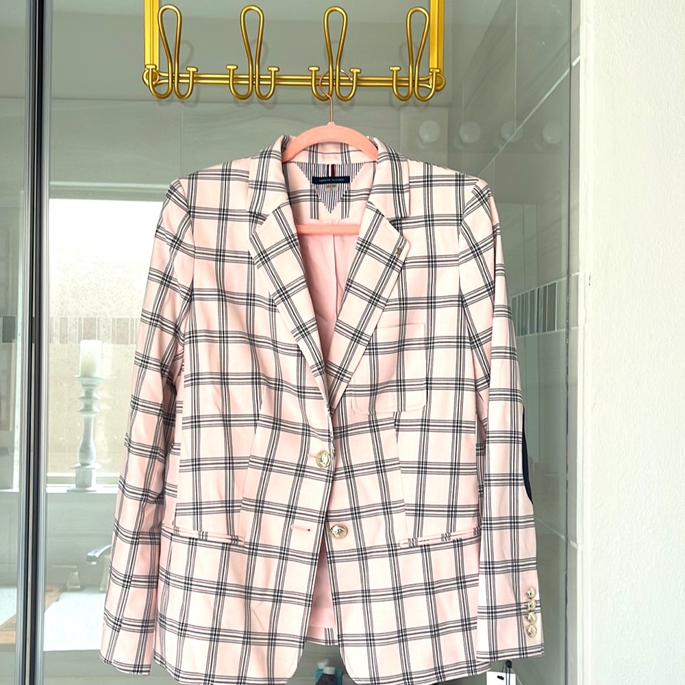 Tommy Hilfiger pink plaid blazer (12)
